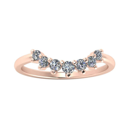 Ayla Curved Trendy Moissanite Wedding Ring rosegold