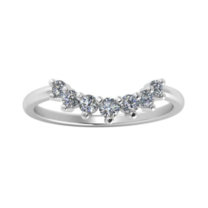 Ayla Curved Trendy Moissanite Wedding Ring whitegold