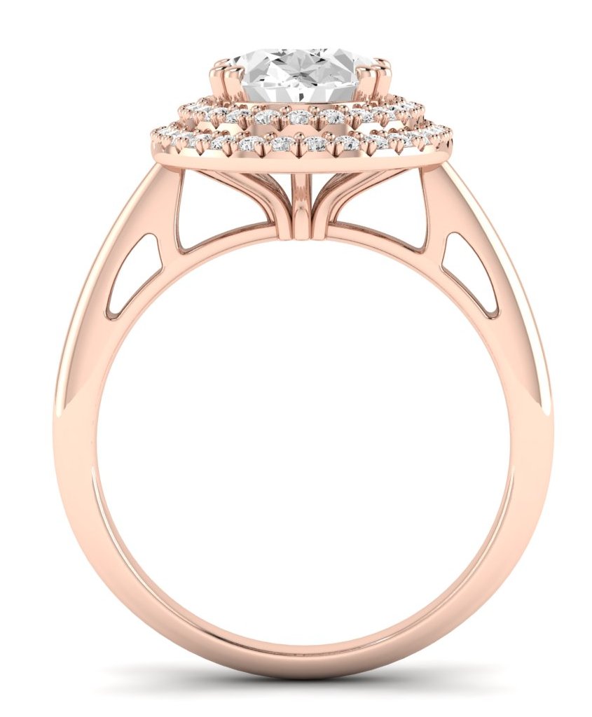 Tulip Oval Moissanite Engagement Ring rosegold
