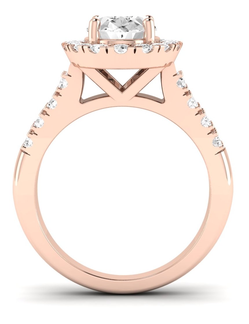 Velvet Oval Moissanite Engagement Ring rosegold