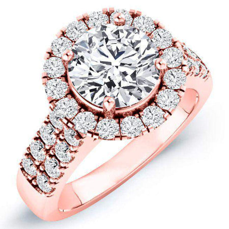 Velvet Round Moissanite Engagement Ring rosegold