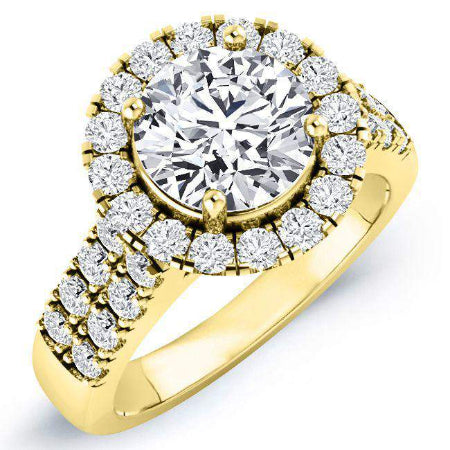 Velvet Round Moissanite Engagement Ring yellowgold