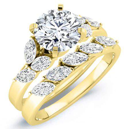 Wisteria Moissanite Matching Band Only (engagement Ring Not Included) For Ring With Round Center yellowgold