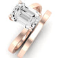 Zinnia Moissanite Matching Band Only ( Engagement Ring Not Included) For Ring With Emerald Center rosegold