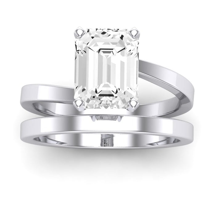 Zinnia Diamond Matching Band Only ( Engagement Ring Not Included) For Ring With Emerald Center whitegold