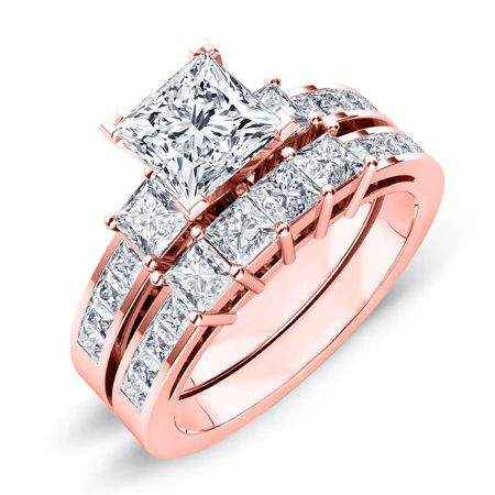 Hazel Princess Diamond Bridal Set (Lab Grown Igi Cert) rosegold