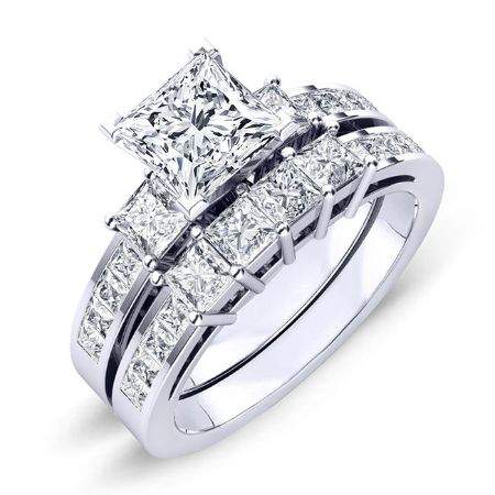 Hazel Princess Diamond Bridal Set (Lab Grown Igi Cert) whitegold