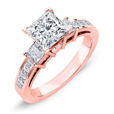 Hazel Princess Diamond Engagement Ring (Lab Grown Igi Cert) rosegold