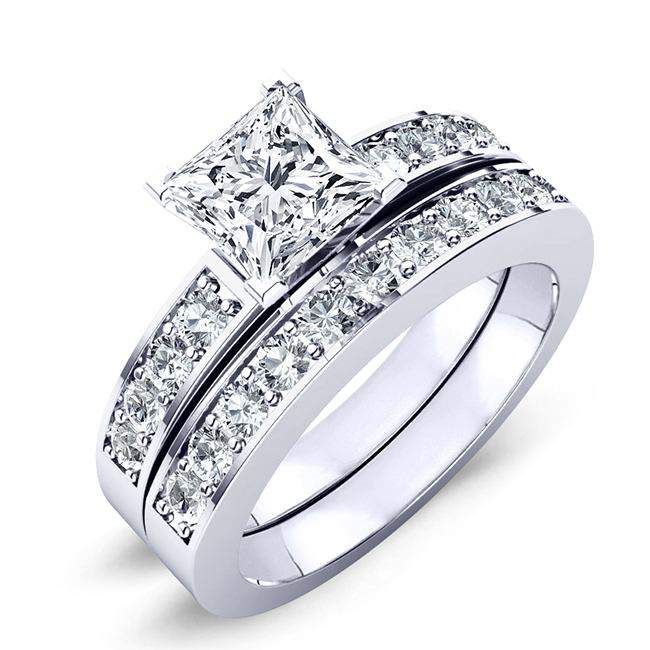 Eliza Princess Diamond Bridal Set (Lab Grown Igi Cert) whitegold