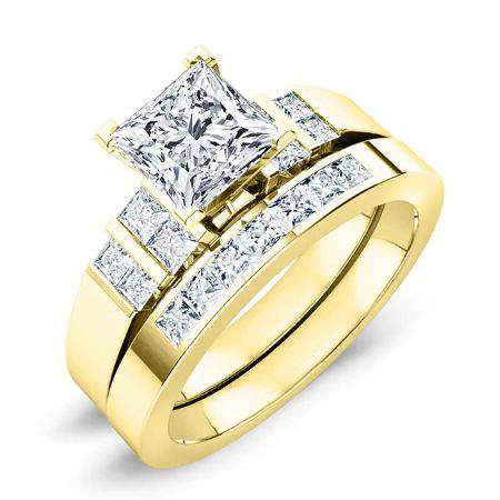 Carnation Princess Diamond Bridal Set (Lab Grown Igi Cert) yellowgold