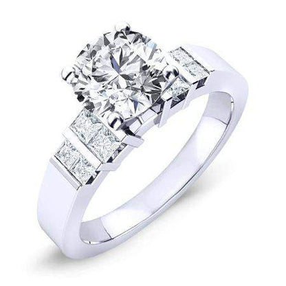 Carnation Round Diamond Engagement Ring (Lab Grown Igi Cert) whitegold