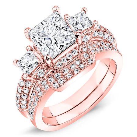 Daffodil Princess Diamond Bridal Set (Lab Grown Igi Cert) rosegold