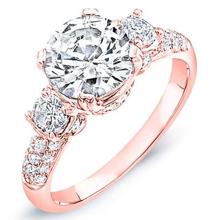 Daffodil Round Diamond Engagement Ring (Lab Grown Igi Cert) rosegold