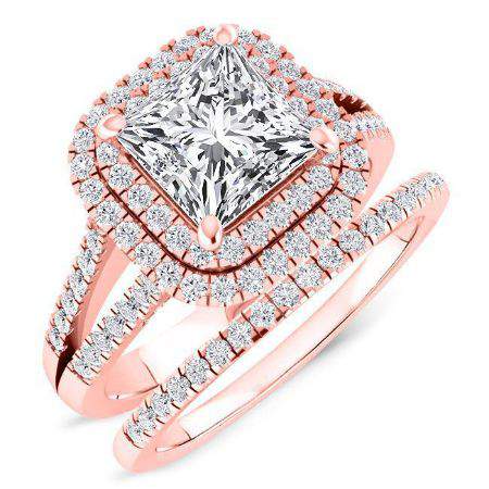 Viola Princess Diamond Bridal Set (Lab Grown Igi Cert) rosegold