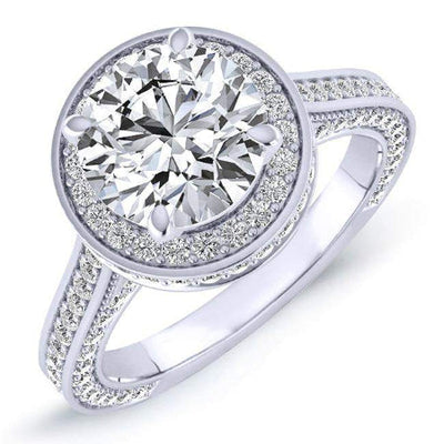 Buttercup Round Diamond Engagement Ring (Lab Grown Igi Cert) whitegold