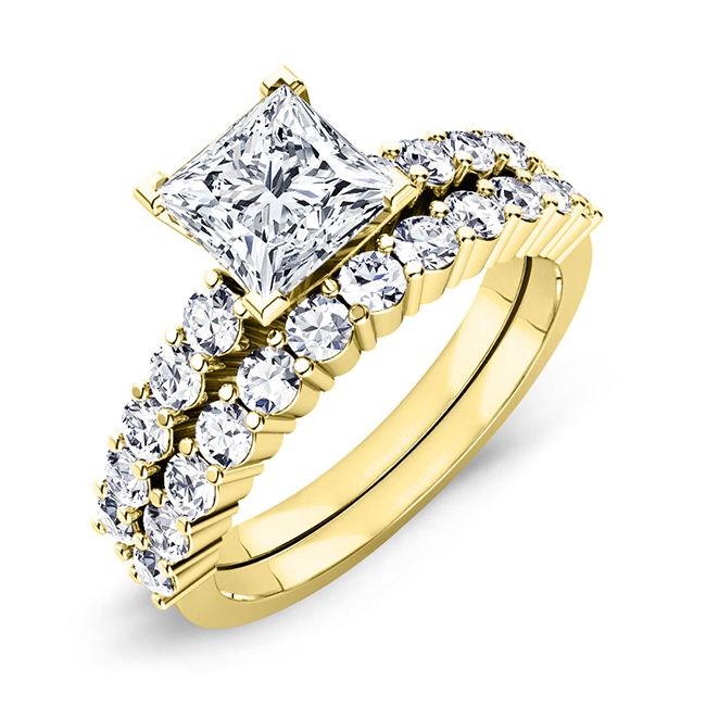 Magnolia Princess Diamond Bridal Set (Lab Grown Igi Cert) yellowgold