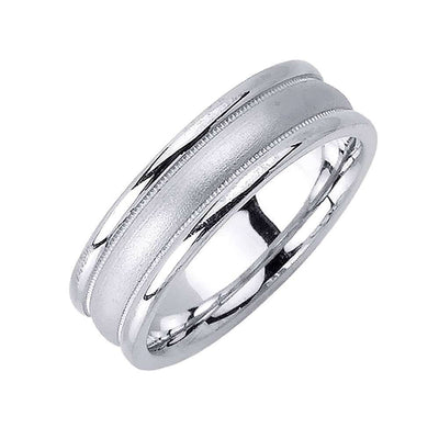 6.5mm Polished Edges with Brushed Finished Center Fancy Men's Wedding Band