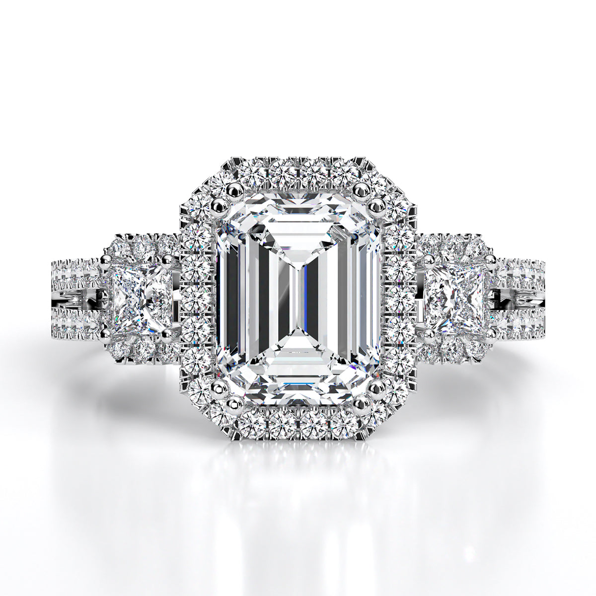 Erica Emerald Diamond Engagement Ring (Lab Grown Igi Cert) whitegold