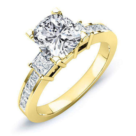 Yellow Bell Cushion Diamond Engagement Ring (Lab Grown Igi Cert) yellowgold