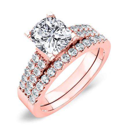 Malva Cushion Diamond Bridal Set (Lab Grown Igi Cert) rosegold