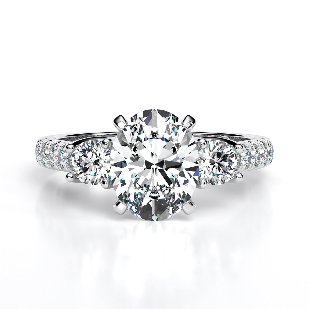 Huge Rock: 2.63ct TCW Oval Lab Diamond Engagement Ring