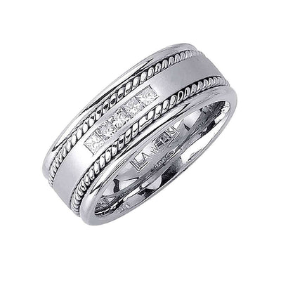 8mm Rope Accent Men's Diamond Wedding Band