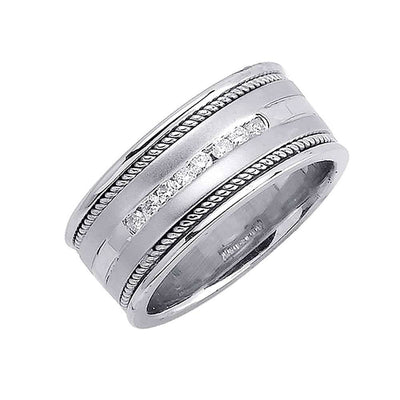 9.5mm Rope Accent Men's Diamond Wedding Band