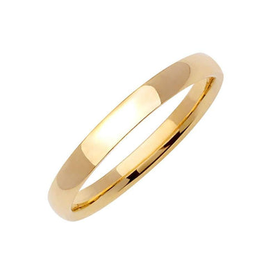 2mm Semi Dome Plain Men's Wedding Band (14k Yellow Gold) - BeverlyDiamonds