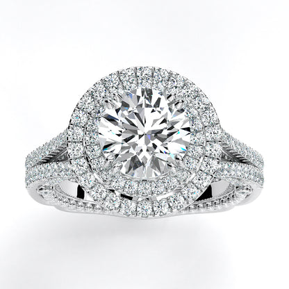 Lupin Round Diamond Engagement Ring (Lab Grown Igi Cert) whitegold