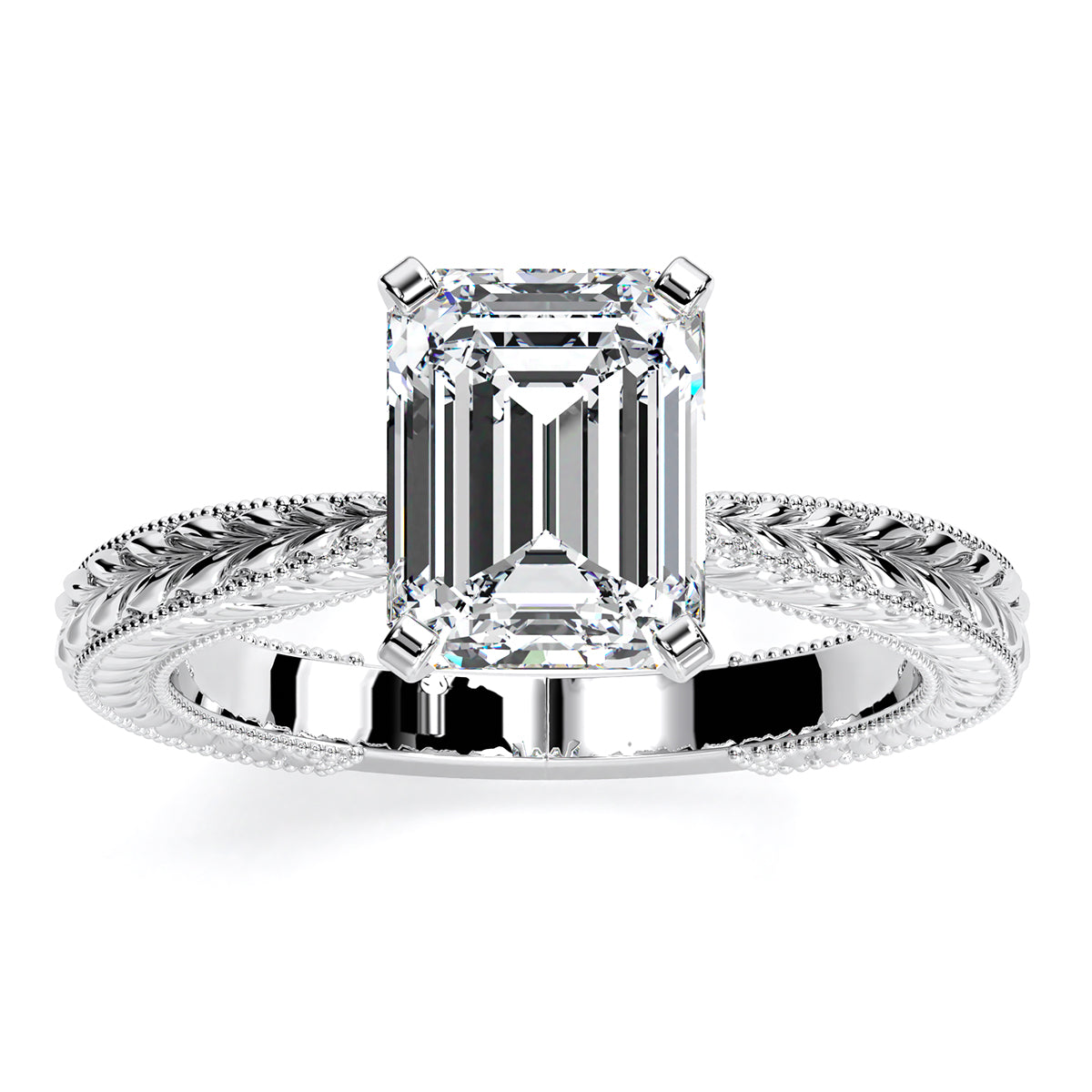 Azalea Emerald Diamond Engagement Ring (Lab Grown Igi Cert) whitegold