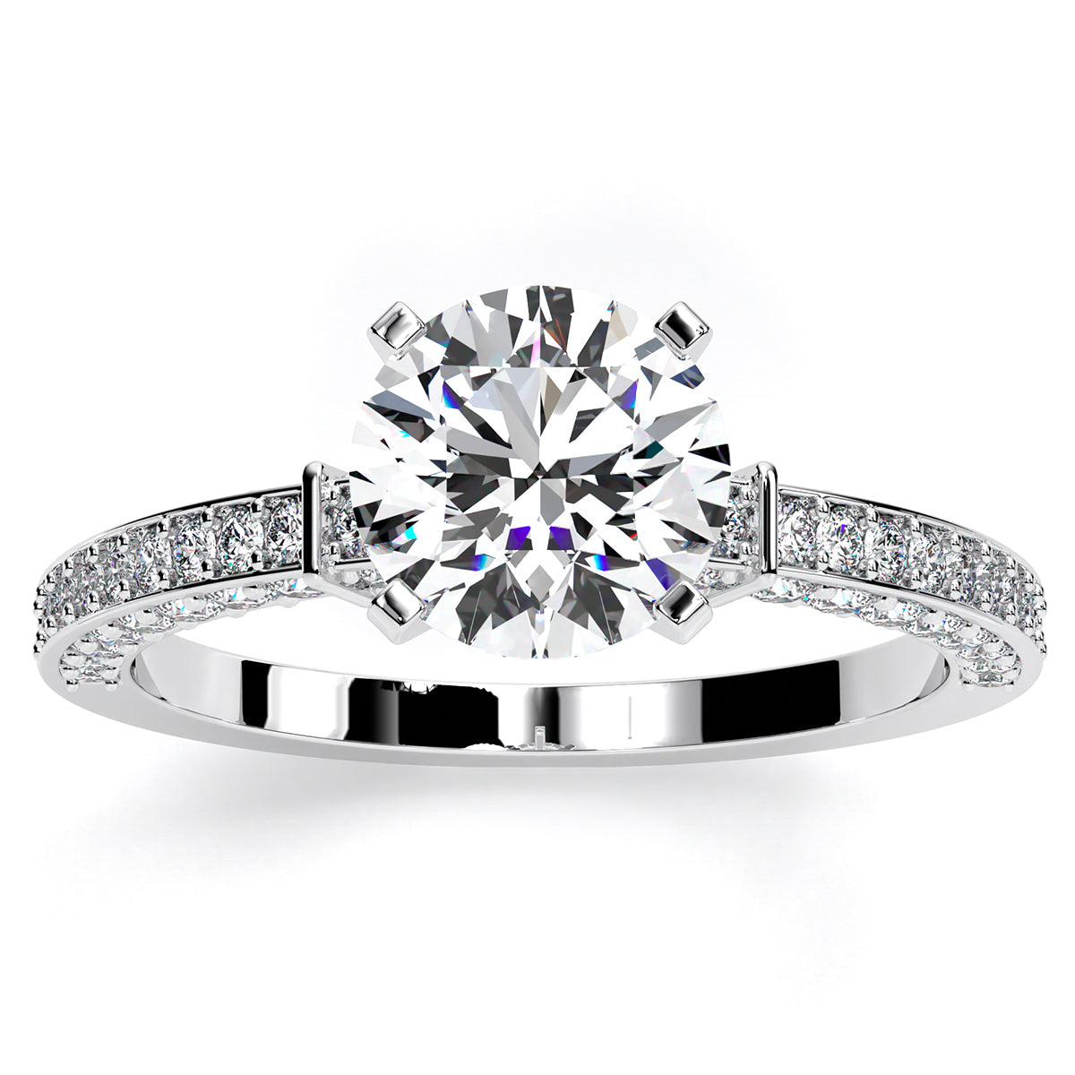 Daphne Round Diamond Engagement Ring (Lab Grown Igi Cert) whitegold