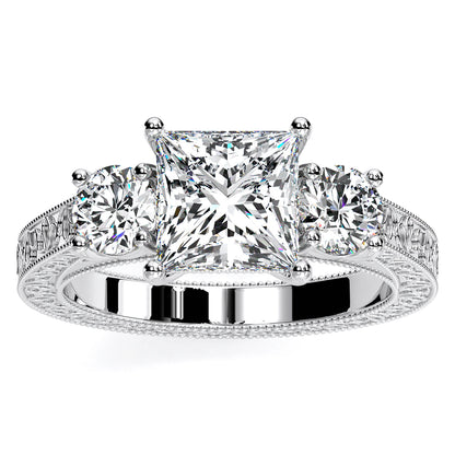 Belladonna Princess Diamond Engagement Ring (Lab Grown Igi Cert) whitegold