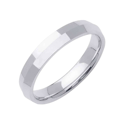 3mm Knife Edge Plain Men's Wedding Band (14k White Gold) - BeverlyDiamonds