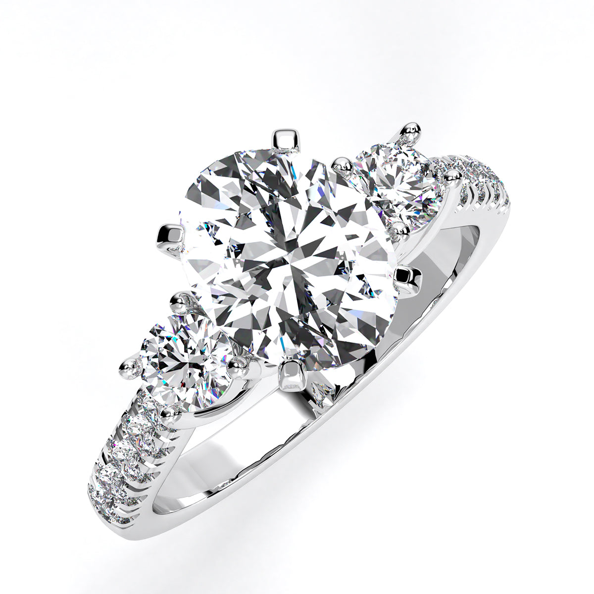 Huge Rock: 2.63ct TCW Oval Lab Diamond Engagement Ring