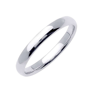 2mm Semi Dome Plain Men's Wedding Band (14k White Gold)