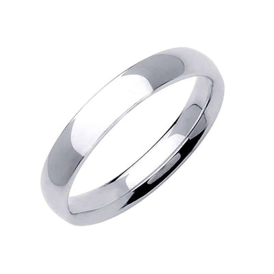 3mm Semi Dome Plain Men's Wedding Band (14k White Gold)