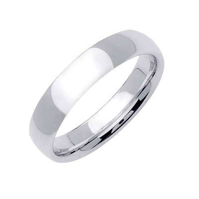 4mm Semi Dome Plain Men's Wedding Band (14k White Gold)