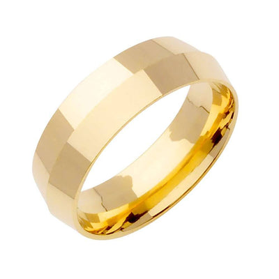 6mm Knife Edge Plain Men's Wedding Band (14k Yellow Gold)