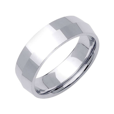 6mm Knife Edge Plain Men's Wedding Band (14k White Gold)