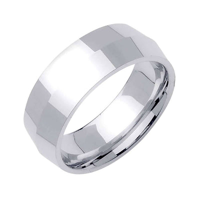 8mm Knife Edge Plain Men's Wedding Band (14k White Gold)