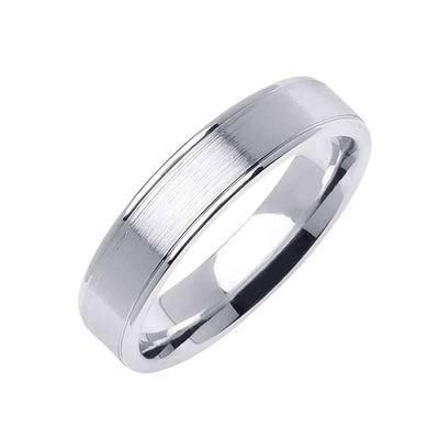 5mm Matte Center with Polished Edges Fancy Men's Wedding Band