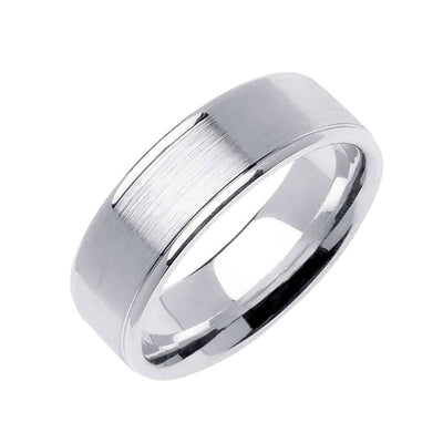 8mm Matte Center with Polished Edges Fancy Men's Wedding Band