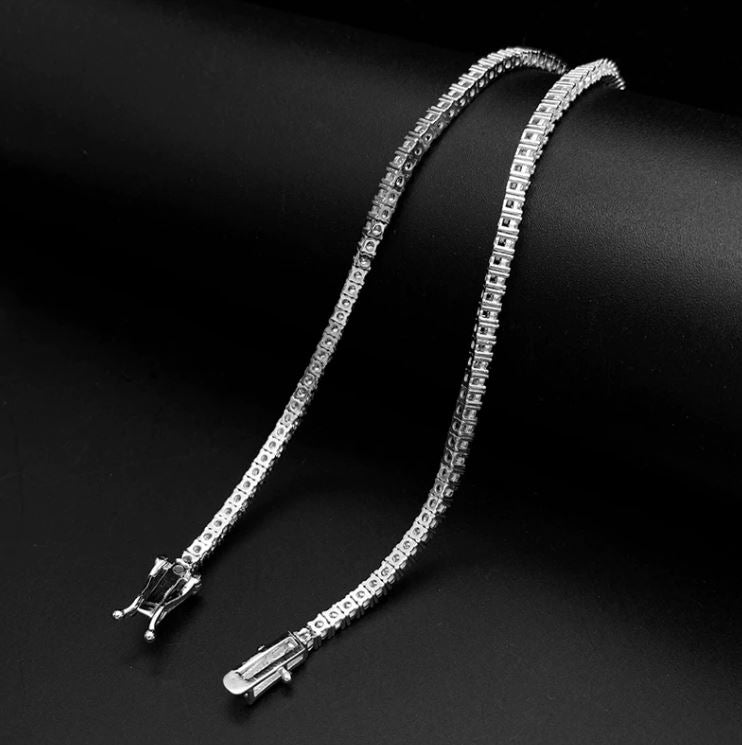 4ct Total Weight ROUND DIAMOND 4 PRONG TENNIS NECKLACE - BeverlyDiamonds