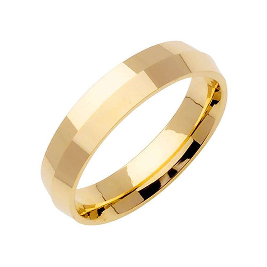 4mm Knife Edge Plain Men's Wedding Band (14k Yellow Gold) - BeverlyDiamonds