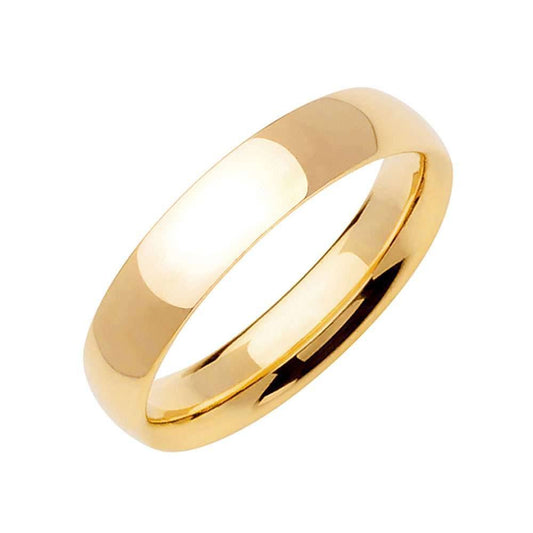 4mm Semi Dome Plain Men's Wedding Band (14k Yellow Gold) - BeverlyDiamonds