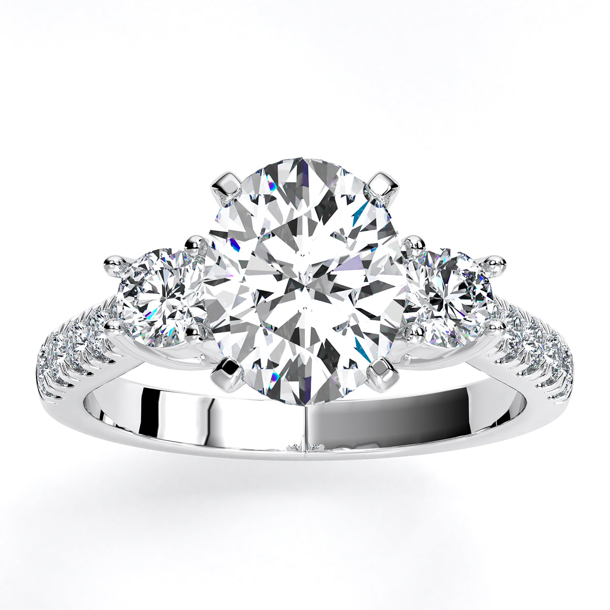Round Ringed Rock Diamond Rock Ring