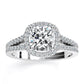 Huge Rock: 2.46ct TCW Cushion Lab Diamond Engagement Ring