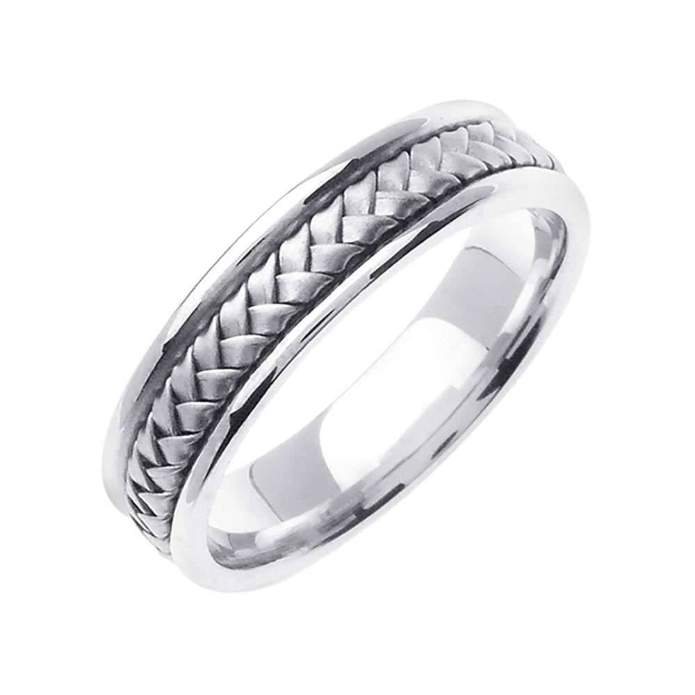 5.5mm Braided Center with Polished Edges Handmade Men's Wedding Band - BeverlyDiamonds