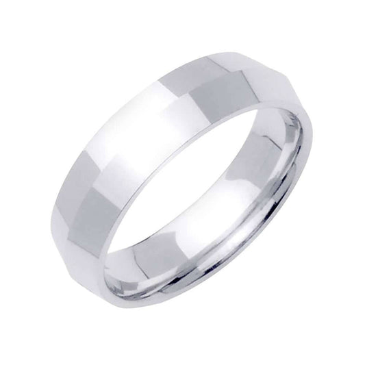 5mm Knife Edge Plain Men's Wedding Band (14k White Gold) - BeverlyDiamonds