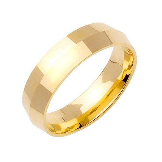 5mm Knife Edge Plain Men's Wedding Band (14k Yellow Gold) - BeverlyDiamonds